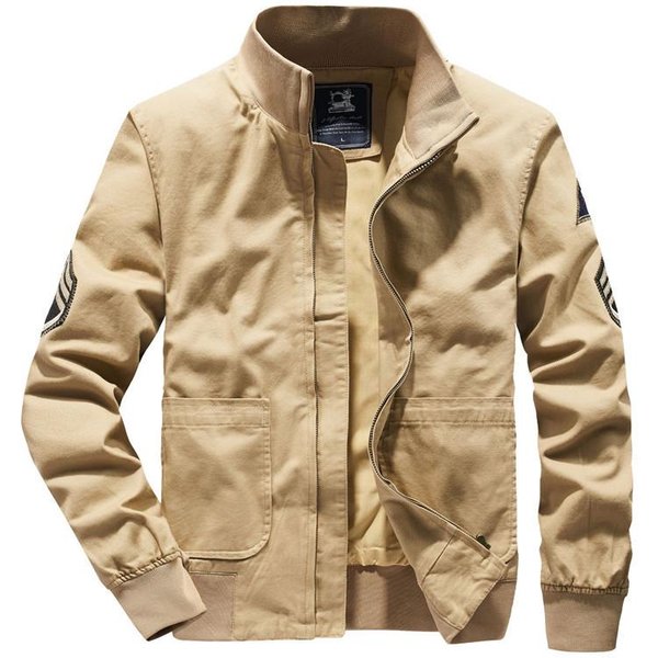 Chaqueta Para Hombre Primavera Y OtoñO Nueva Casual VersáTil Holgada Talla Grande Chaqueta Juvenil Para Hombre 4XL Beige-image