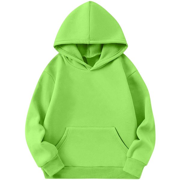 DziecięCa Bluza Z Kapturem LuźNa Z DłUgim RęKawem - Swobodna Bluza Unisex Dla ChłOpcóW I DziewcząT 140 Green-image