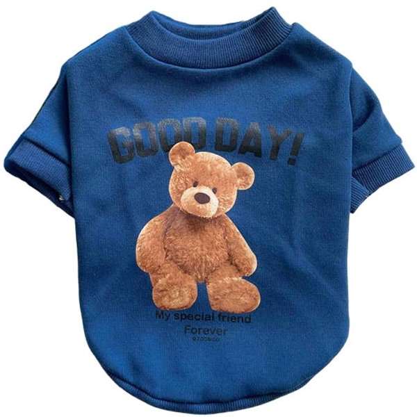 Ropa Para Perros PequeñOs Y Medianos, Bonito Chaleco Con Estampado De Oso Para Mascotas, Gatos, Caniches, Yorkshire, Chihuahuas, Schnauzer, Ropa Para Perros PequeñOs M Azul-image