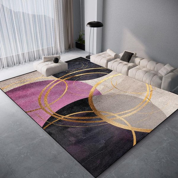 Alfombra Moderna De Lujo Ligero Sala De Estar DecoracióN GeoméTrica Hogar Alfombras De ÁRea Grande 200X300 Dormitorio Sofá Suave Antideslizante Lavable 60*90Cm-image