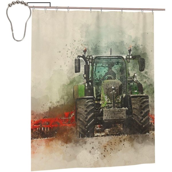 Fendt Caravan 1 ZasłOna Prysznicowa ŁAzienkowa Poliester Wodoodporna ZasłOny KąPielowe Z Haczykami W60H190(CM)-1 Pcs-image
