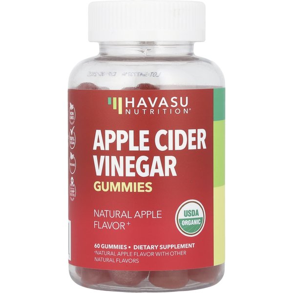Havasu Nutrition, Gomitas De Vinagre De Manzana, Sabor Natural A Manzana, 500Mg, 60 Gomitas-image