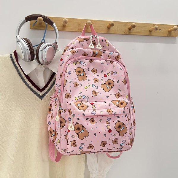 Mochila Kawaii Linda De Oso Rilakkumas De Gran Capacidad Mochila De Anime De Dibujos Animados Elegante Bolsa Escolar Para Estudiantes Bolsas De Hombro Mochila-image
