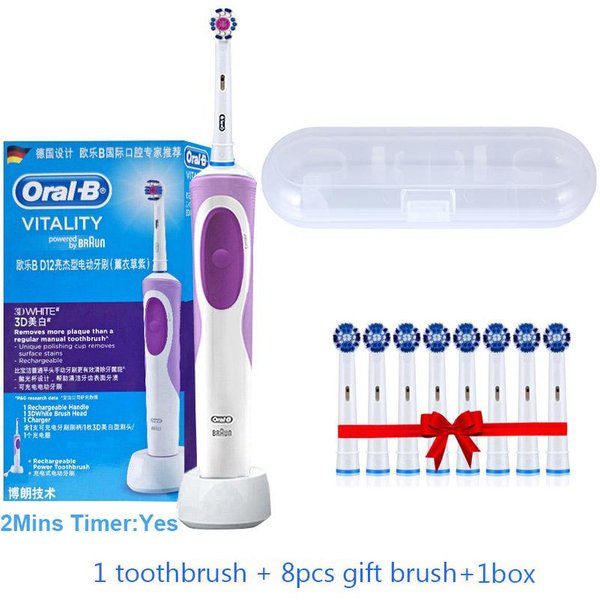 Oral B Dual Clean Elektryczna Szczoteczka Do ZęBóW Typ Wibracji łAdowalna Szczoteczka Do ZęBóW Oral B Z 8 GłóWkami Szczoteczki + Schowek-image