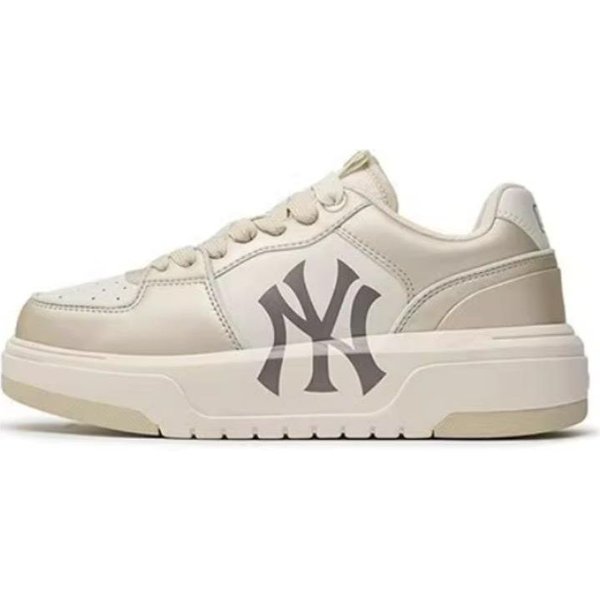 MLB Chunky Liner 24SS Los Angeles Dodgers CóModas VersáTiles Antideslizantes Resistentes Al Desgaste Zapatillas De Skate De CañA Baja Unisex Zapatilla Deportiva Dorado Claro 3ASXCLM4N-50SAL 38.5 White-image