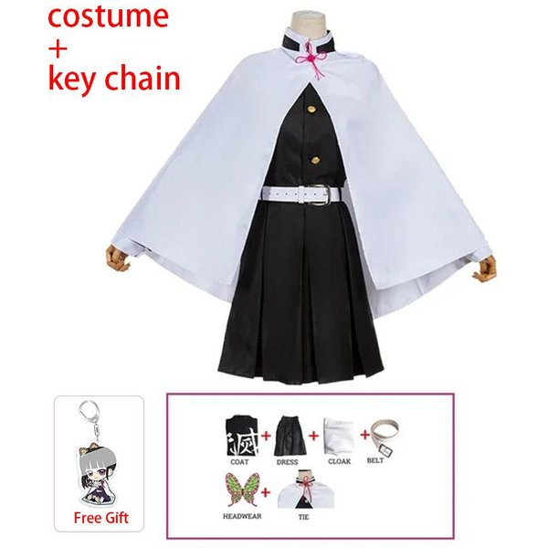 Anime Kanao Tsuyuri Kanawo Kostium Cosplay Tsuyuri Kanao Sukienka Ubranie Kimono Peruka Nakrycie GłOwy Z Motylem Halloween Dla DorosłYch XL-image