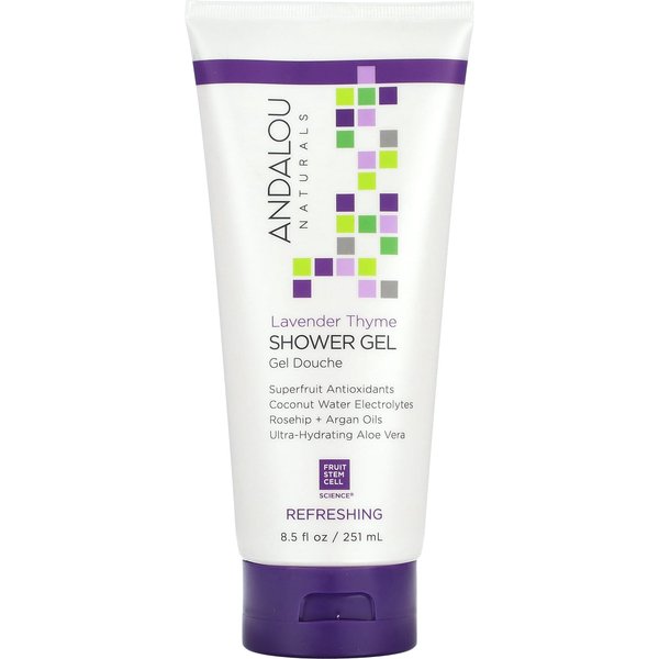 Andalou Naturals, Shower Gel, Refreshing, Lavender Thyme, 8.5 Fl Oz (251 Ml)-image