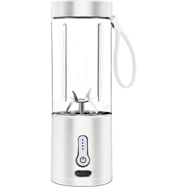 Taza De Licuadora PortáTil, Exprimidor De Frutas EléCtrico Usb, Mezclador De Jugo Recargable De 530Ml Con 6 Cuchillas Para White-image