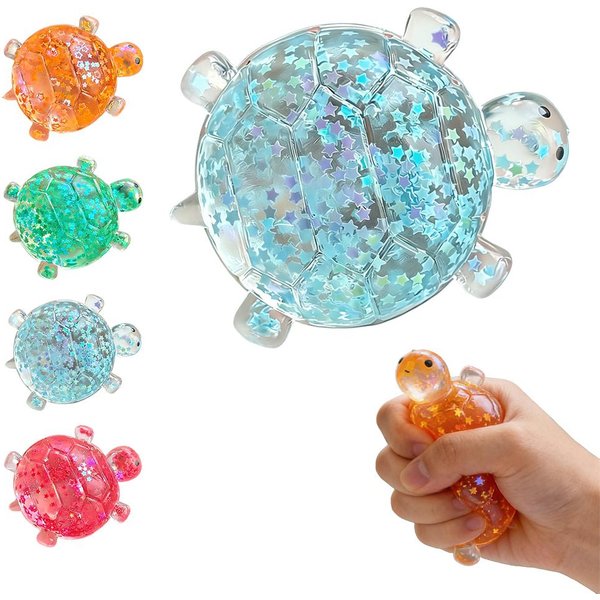 1/4 Szt. MięKka ŻółW Fidget Zabawka BłYszcząCy ŻółW ŚCiskana Zabawka MałE Urocze ZwierząTko Anty-Stres Fidget Splat OdprężAjąCa Wentylacja ŚCiskaj-image
