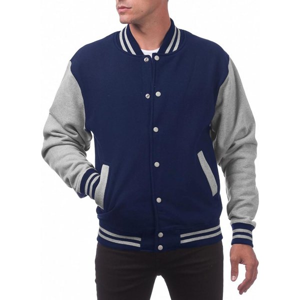 Chaqueta De BéIsbol Para Hombre Cuello Mao Manga Larga Cierre De Botones Abrigo Color Patchwork Con Bolsillos OtoñO Invierno Forro Polar Casual XXL Azul Marino-image