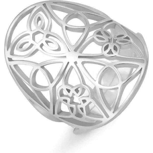 Triskel Triskelion Amulet Regulowane PierśCionki Dla MężCzyzn Kobiet WęZeł Celtycki PierśCionki Ze Stali Nierdzewnej BiżUteria Wicca Prezent Vintage White-image
