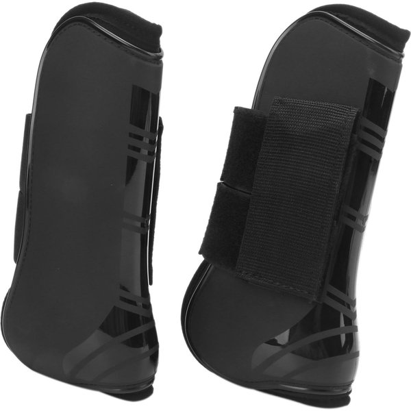 4 Piezas Botas Para Tendones De Caballo Protectoras Ligeras Y Ajustables Para Salto De Caballos Juego Negro De 2 Botas Para Patas Delanteras (Metro) Negro-image