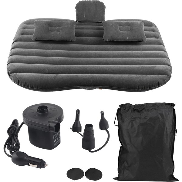 Cama Inflable Para Coche ColchóN Para Asiento Trasero ColchóN De Aire Para Descanso Dormir Viaje Camping Negro Blanco-image