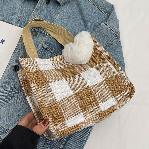 Bolso De Hombro Casual De Gran Capacidad Para Mujer, Nuevo Bolso Tote De Moda OtoñO E Invierno, VersáTil Para El Trabajo, VersióN Coreana De Bolso De Axila Beige-image
