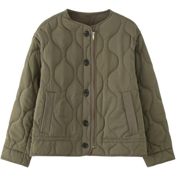 Abrigo De Mujer Cuello Redondo Manga Larga Chaqueta Color SóLido Con Bolsillos Estilo VersáTil Grueso XS Verde Del EjéRcito-image