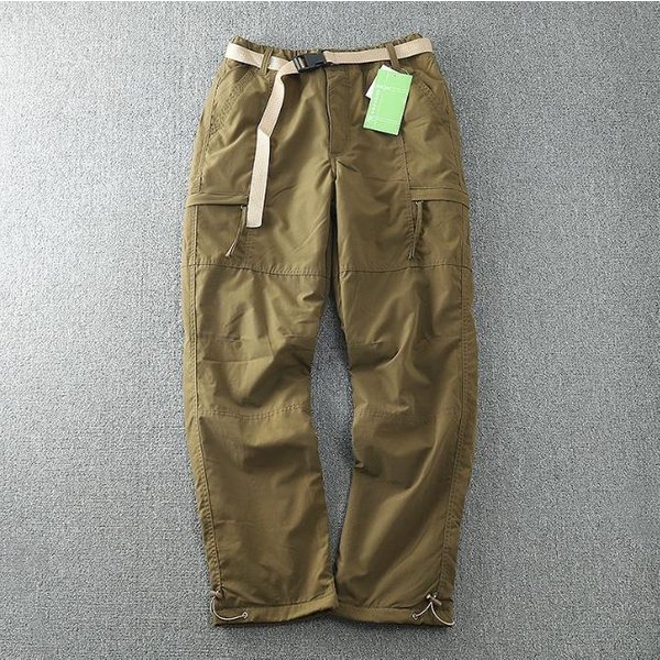 Spodnie Robocze Grube Wodoodporne Polarowe Spodnie Cargo MęSkie Damskie Zimowe Spodnie Outdoorowe Z Wieloma Kieszeniami LuźNe Proste Spodnie Ogrodniczki 6XL Khaki-image