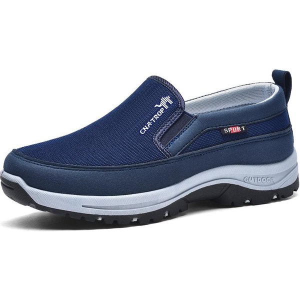 Zapatos Casuales Transpirables De Verano Para Hombre Ligeros Antideslizantes Slip-On Zapatos De Papá Zapatos De Tela Del Viejo PekíN 42 Azul-image