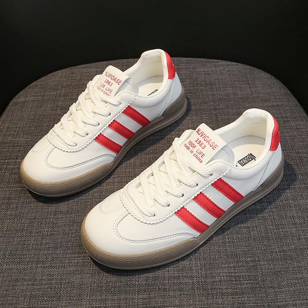 Zapatos De Entrenamiento Alemanes Retro De Cuero Para Mujer, Nuevos Zapatos De Verano Finos, Transpirables, De Suela Blanda, Zapatos Deportivos Casuales, Zapatos De Tabla 37 Gray-image