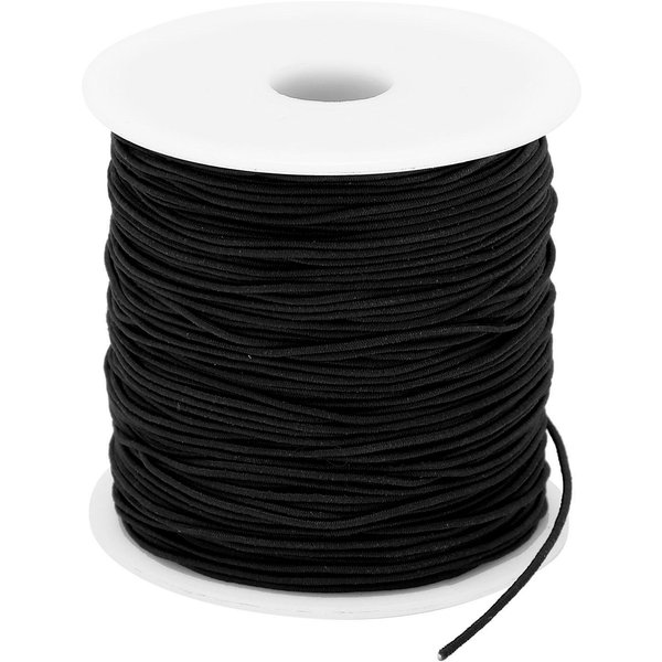 Hilo EláStico De 1 Mm X 100 M Para Hacer Cuentas, Joyas, Pulseras, Etc., Color Negro.-image
