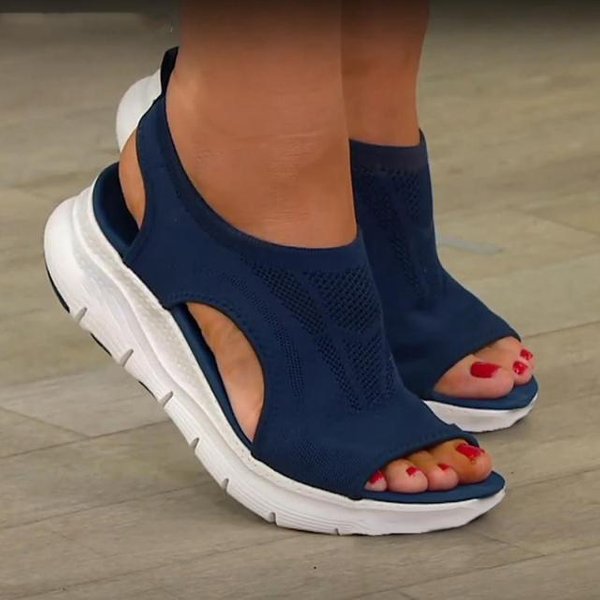 35-45 Plus Size Buty Damskie Lato 2024 Komfort Casual Sportowe SandałY Damskie PlażOwe SandałY Na Koturnie Damskie SandałY Na Platformie Rzymskie SandałY 39 Niebieski-image