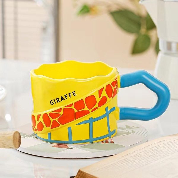Kreatywny Kubek O Teksturze ZwierzęCia Wysokiej WartośCi FiliżAnka Do Kawy Z Wyczuciem Designu Niszowy Ceramiczny Domowy Kubek Wodny Dla Pary Prezent 301-400Ml-image
