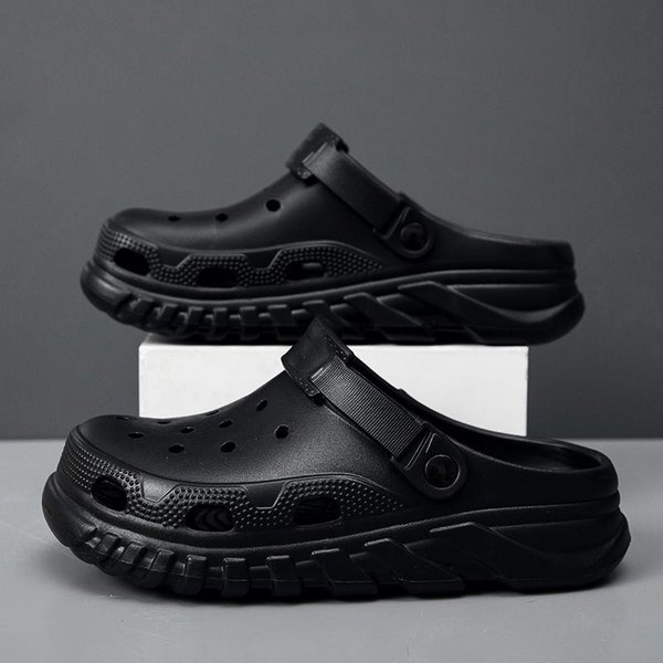 Letnie MęSkie Klapki SandałY Platforma Kapcie MęSkie Rekreacyjne Klapki Buty Na PlażE Buty Domowe Ogrodowe SandałY Outdoorowe Buty Codzienne 42-43 Black-image