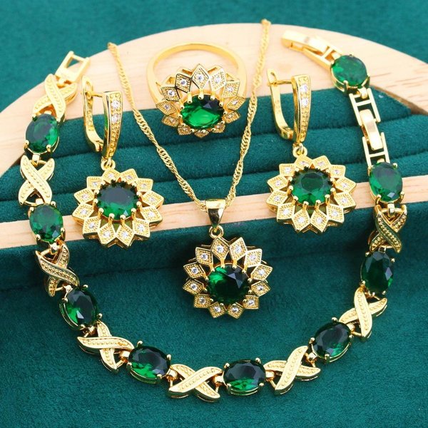 Los MáS Vendidos JoyeríA De Lujo Ligero Estilo Europeo Y N Con Circonita AAA Incrustada Pendientes Anillo Collar Regalo DíA De La Madre 10 Yards-image