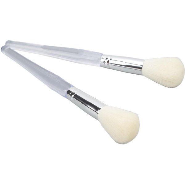 Paquete De 2 Aplicadores De Mascarillas Faciales Con Brocha Y Mango Transparente. Herramientas De Belleza Para CosméTicos Y Mascarillas De Arcilla Y Barro. White-image