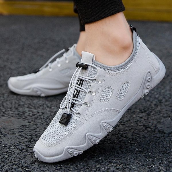 Zapatos De Malla Transpirables De Verano Para Hombre Zapatos De Malla Para Hombre Zapatos Doudou Suela Blanda Superficie Suave Zapatos Casuales Zapatos Hombre 44 Gray-image