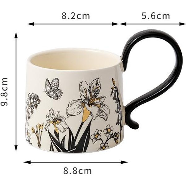 Juego De Taza De Café De CeráMica De Estilo Mediano Con Platillo, Una Taza Y Un Platillo, Taza De Café Ligera De Lujo De Alta Gama, Taza De Regalo 260-image
