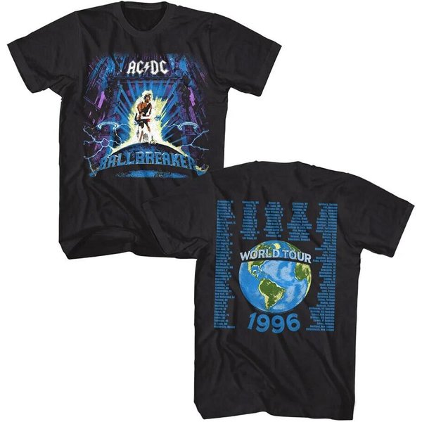 Acdc Ballbreaker 1996 Gira Mundial Banda De Rock Camiseta De Concierto Estilo Vintage Unisex M-image