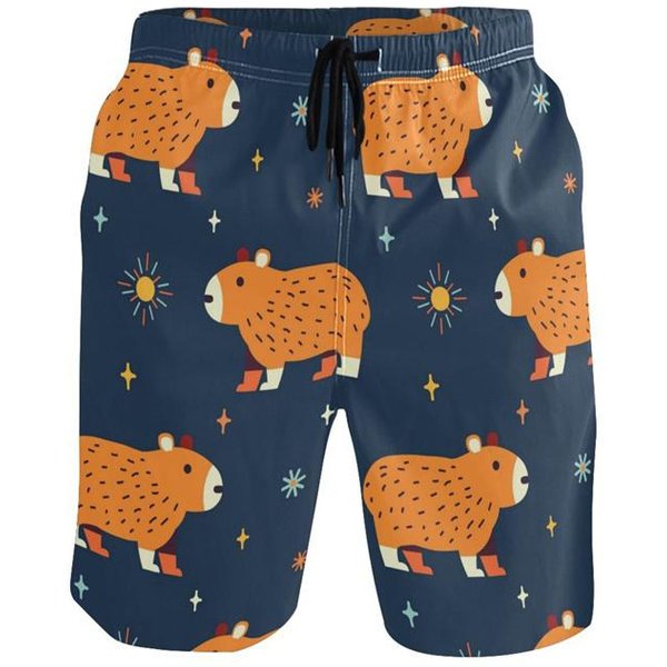 Pantalones Cortos De Playa Capibara Estampado 3D Animal De Dibujos Animados Para Hombre Verano Fresco Pantalones Cortos De Surf Secado RáPido Deportivos Sueltos BañAdores Ropa Para NiñOs 5XL-image