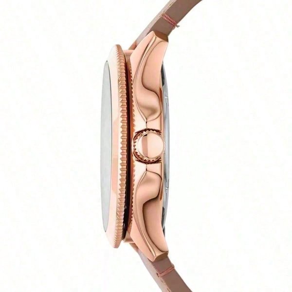 Reloj Fossil Cecile Con Esfera Blanca Y Correa De Cuero Beige Para Mujer - AM4532 Blanco-image