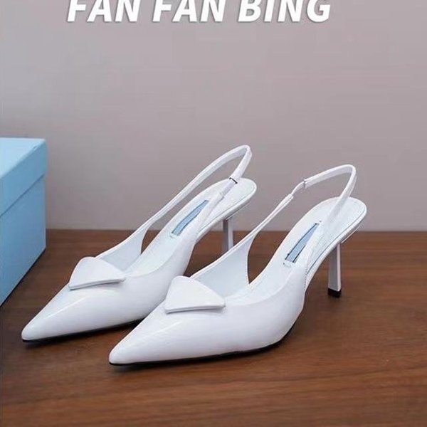Marca De Alta Calidad Moda Cuero Genuino Zapatos Slingback Para Mujer Elegantes Puntera Afilada Mules Slip On Zapatos Sexy TacóN Bajo Fino 40 White-image
