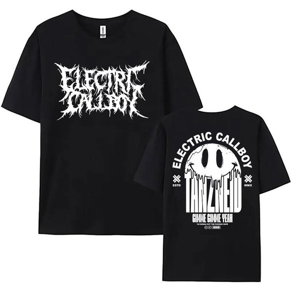 Camiseta Electric Callboy Tanzneid Deathcore Manga Corta 100% AlgodóN Para Mujer Camiseta GráFica Merchandising Holgada Casual Moda Mujer Camiseta Anime Verano Tops S Negro-image
