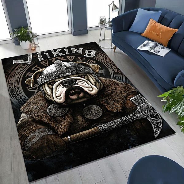 Nordycki Wiking Valknut Runy Dywanik PodłOgowy AntypośLizgowy Do Salonu Sypialni Sofy WystróJ Domu 100X150Cm-image