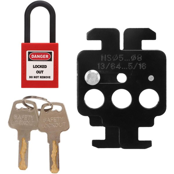 Bloqueo Y Etiquetado MCB Candado De Acero Para Disyuntores 38Mm Grillete Candado De Nylon Para Disyuntores Schneider Black-image