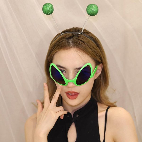 Najnowsze Damskie Owalne Kosmiczne Okulary PrzeciwsłOneczne Stylowe MęSkie Halloweenowe ŚMieszne Okulary Damskie Okulary Na Bal Gradientowe Ochrona UV 400 Gafas De Sol As Shown In The Figu-image