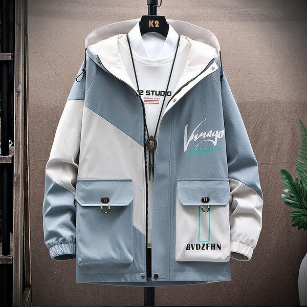 Chaqueta De Hombre OtoñO E Invierno Gruesa Tendencia Con Capucha Chaqueta De Primavera VersióN Coreana Slim Estudiante Casual Ropa De Hombre M White-image