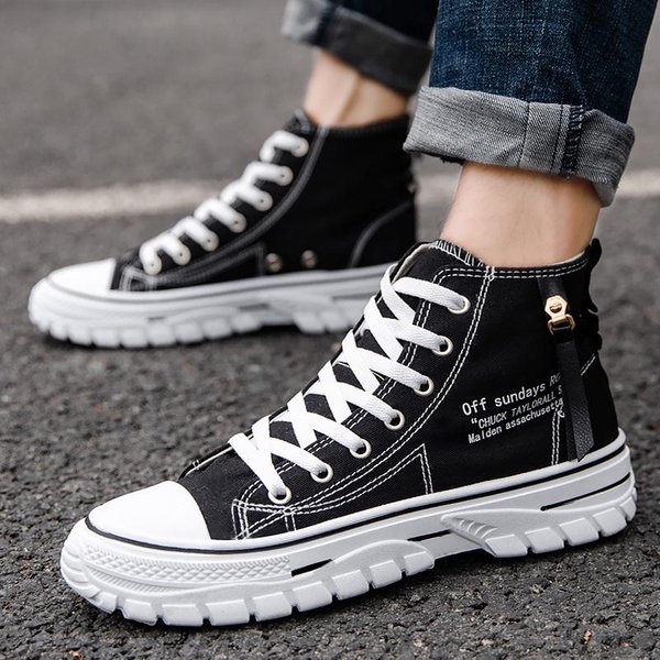 Nuevos Zapatos De Lona Para Hombre, Zapatos Vulcanizados Con Plataforma A La Moda Para Hombre, Zapatillas Informales De Alta Calidad, Zapatos Planos Transpirables, Zapatos Para Hombre 39-image