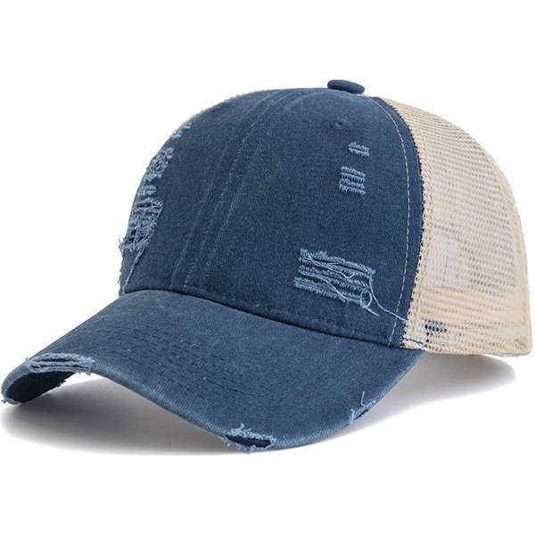 Czapka Baseballowa Unisex Trucker Hat Multi Color GłAdka Damska MęSka Sprana BawełNa Zniszczona Czapka 55Cm-60Cm-image