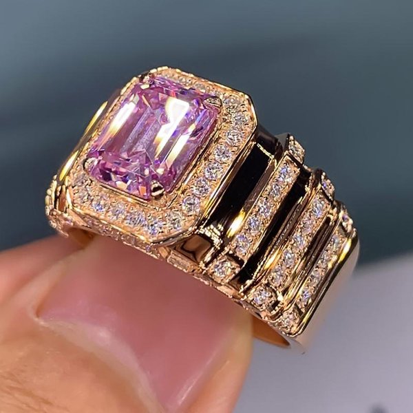 Anillo Huitan De Circonita CúBica Rosa Para Mujer, Compromiso, Boda, Fiesta, Accesorios, Regalo De CumpleañOs Para Mamá, JoyeríA De Lujo, EnvíO Directo 6-image