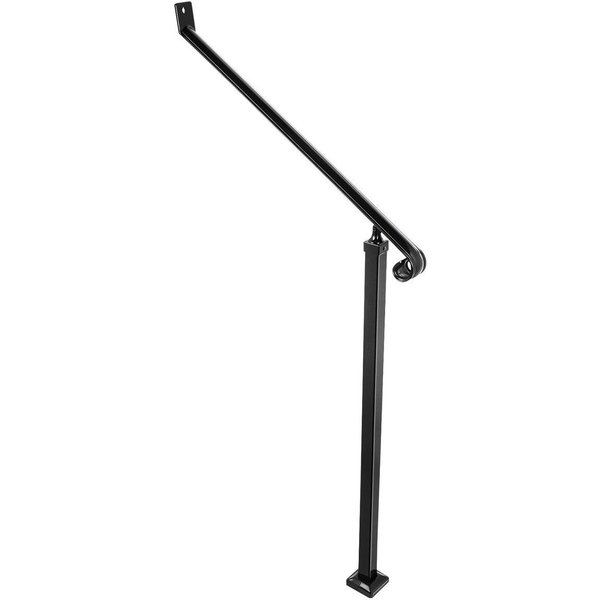 Barandilla De Hierro Forjado Para TuberíA De 40 Mm Pasamanos De 2 Escalones Para Escalones Exteriores Barandilla De JardíN Barandilla Exterior Barandillas De Escalera Para Escalones Con Un Tornillo-image