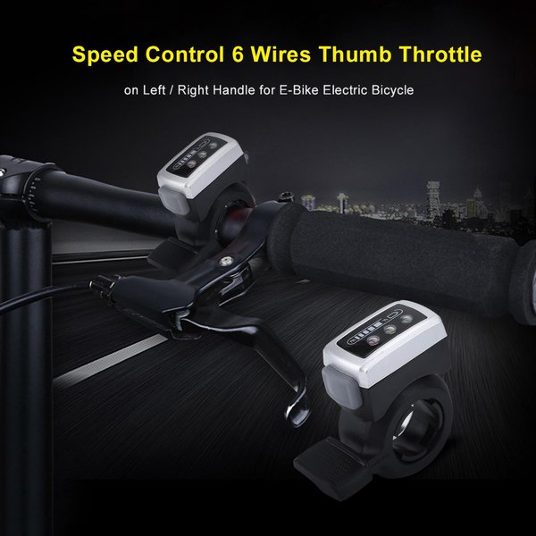 Control De Velocidad 36V 6 Cables Acelerador De Pulgar En Manillar Izquierdo Derecho Para E-Bike Bicicleta EléCtrica-image