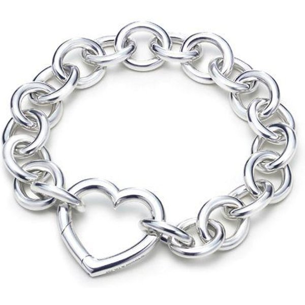 Pulsera De Plata De Ley 925 SóLida Real Pulsera De Moda CorazóN De Amor 20Cm Para Adolescentes SeñOra Regalo Mujeres JoyeríA De Boda White-image