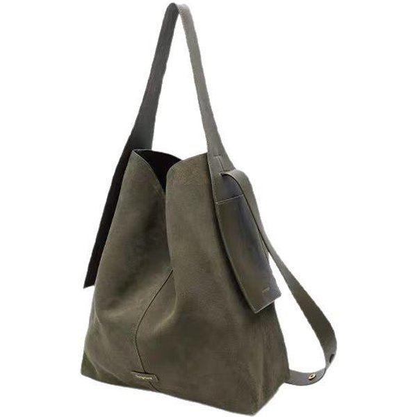Bolso Grande De Ante Con Gancho Para Oreja, Bolso Tote Para Viajar, Bolso De Hombro ÚNico, Bolso Cruzado Black-image