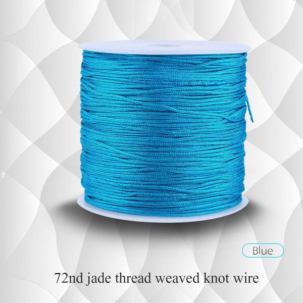 100M X 0.8Mm Nylonowy Sznurek Do WęZłóW ChińSkich Rattail Makrama Shamballa Nić Sznurek Niebieski Blue-image