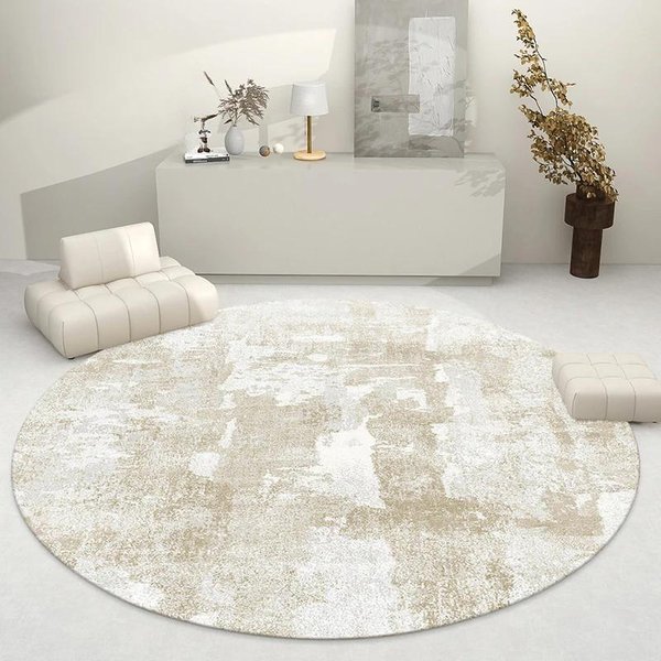 Luksusowy OkrąGłY Dywan W Stylu Francuskim – Gruby Pluszowy Dywan Do Salonu, MięKka Puszysta Mata PodłOgowa Do Sypialni, Salonu, WystróJ Domu Diameter 90Cm(35In)-image