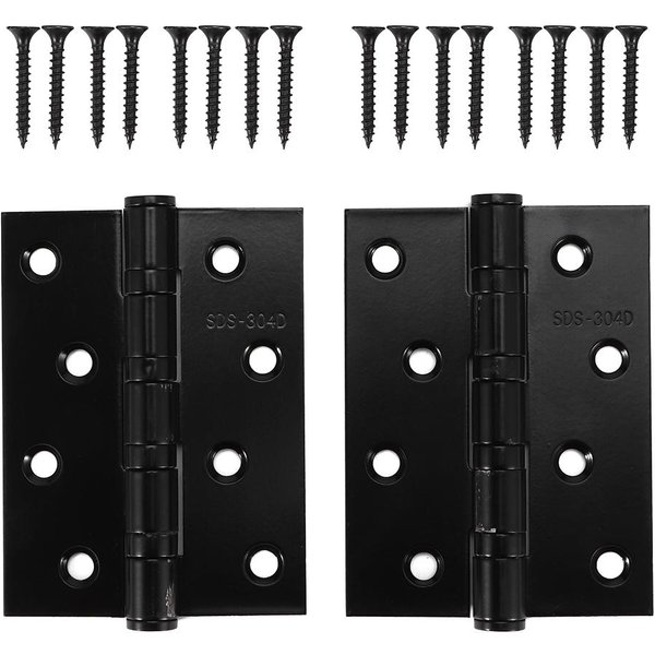 Bisagra De Puerta De Acero Inoxidable 304 Espesor Silenciosa Bisagra Plana Herrajes Negros Accesorios Para Uso DoméStico 3.0Mm-image