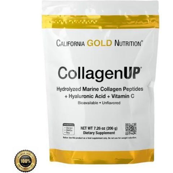 Kolagen Rybi Hydrolizowany - California Gold Nutrition - Bezsmakowy - Jakość Premium - 206G - Kwas Hialuronowy-image